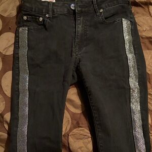 True Religion Black Jeans with Silver Accents